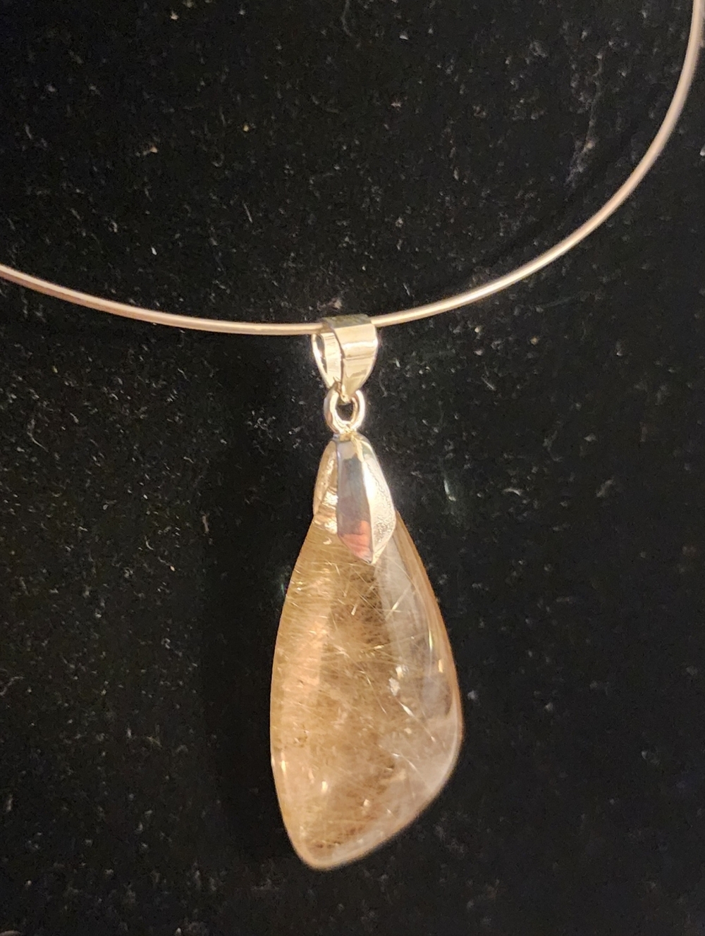Citrine Quartz Teardrop Pendant Necklace